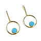 Agate Druse earrings, blue earrings, ring Earrings with stones, Earrings, Moscow,  Фото №1