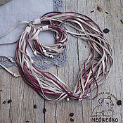 Украшения handmade. Livemaster - original item Jewelry set leather Berry souffle. Handmade.