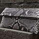 Клатч из натуральной кожи питона, Клатчи, Москва,  Фото №1