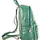 Leather backpack Violetta (green). Backpacks. Russian leather Guild. My Livemaster. Фото №4