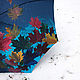 Umbrella with the author's hand-painted Autumn leaves on the snow. Umbrellas. UmbrellaFineArt. My Livemaster. Фото №4