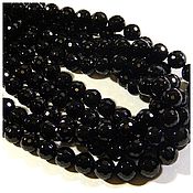 Материалы для творчества handmade. Livemaster - original item Agate beads cut black 10 mm piece. Handmade.