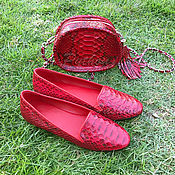 Обувь ручной работы handmade. Livemaster - original item Python kit for summer. Loafers and handbag.. Handmade.