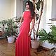 Красное коктейльное платье в пол. Платья. COSTUME de VERS  Вероника Широкова. Интернет-магазин Ярмарка Мастеров.  Фото №2