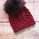 Order Hat with fur pompom. Oksana Demina. Livemaster. . Caps Фото №3
