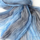 Blue stole scarf silk Airy Blue air sky blue chiffon 100. Wraps. Silk Batik Watercolor ..VikoBatik... My Livemaster. Фото №6