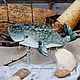 Кит Настенная ключница Кит Синий кит украшение для дома. Ключницы настенные. Елена Лубягина ♡ картины живопись. Ярмарка Мастеров.  Фото №4