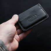 Сумки и аксессуары handmade. Livemaster - original item Men`s Odal black leather cardholder. Handmade.
