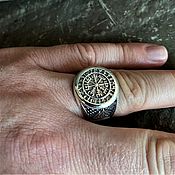 Украшения handmade. Livemaster - original item Vegvisir Ring with Valknut. Handmade.