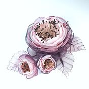 Украшения handmade. Livemaster - original item Blackberry Rum Brooch - bouquet with handmade flowers made of fabric. Handmade.