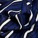 Шелк купон Escada в синюю, белую и черную полоску, 6112206к. Ткани. Итальянские ткани. Ярмарка Мастеров.  Фото №4