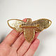 Brooch Moth Butterfly emerald gold made of beads. Brooches. Zveva. My Livemaster. Фото №5