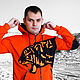 Tiger hoodie, original men's orange hoodie. Sweatshirts for men. Lara (EnigmaStyle). My Livemaster. Фото №5