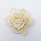 Brooch-pin: CREAM ROSE.  Cream rose. A beaded brooch. Brooches. Elena Borkova (divelen). My Livemaster. Фото №4