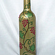 Бутылка, точечная роспись, "Виноградная лоза", Вазы, Зеленоград,  Фото №1