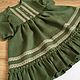 Linen dress for girl 'Green forest', Childrens Dress, Ivanovo,  Фото №1