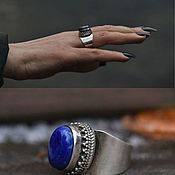 Украшения handmade. Livemaster - original item Rings with opal lapis lazuli rose quartz 925 silver. Handmade.