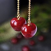 Украшения handmade. Livemaster - original item Cherry earrings - long chain earrings. Handmade.