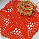 Салфетка Ярко Мандариновая. Салфетки. Анна Кротикова (knitforfun). Интернет-магазин Ярмарка Мастеров.  Фото №2