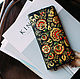 Leather purse with hand-painted 'Khokhloma', Wallets, St. Petersburg,  Фото №1