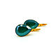 Earrings with Swarovski crystals, Royal Green,emerald, Earrings, Ryazan,  Фото №1