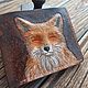 Fox wallet handmade genuine leather with embossed and painted design. Wallets. CrazyLeatherGoods. Online shopping on My Livemaster.  Фото №2
