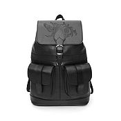 Сумки и аксессуары handmade. Livemaster - original item Backpacks: Women`s Leather Backpack Black Black Swan Mod. R12p-711. Handmade.