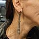 EIFFEL длинные серьги (алмазы, серебро,  золото)RES. Серьги классические. tatoshastar. Ярмарка Мастеров.  Фото №6