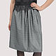 Order Skirt grey jacquard lined with elastic MIDI. Yana Levashova Fashion. Livemaster. . Skirts Фото №3