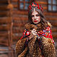 Заказать Двусторонняя тёплая шаль с эко мехом в стиле А-ля Русс. Август ван дер Вальс. Ярмарка Мастеров. . Пончо Фото №3
