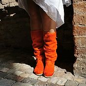 Обувь ручной работы handmade. Livemaster - original item Boots: Italian pony leather boots in red handmade.. Handmade.