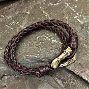 Украшения handmade. Livemaster - original item Leather bracelet with axe. Handmade.