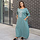 Vestido de lino hasta el Suelo con bordado color menta, Dresses, Novosibirsk,  Фото №1