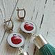 Earrings with silk tassels 'Garnet'. Tassel earrings. Linda (LKdesign). Online shopping on My Livemaster.  Фото №2