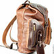 Leather backpack 'Style 2' brown. Backpacks. Russian leather Guild. Online shopping on My Livemaster.  Фото №2