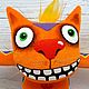 Manu Chao, soft toy red cat by Vasya Lozhkin. Stuffed Toys. Dingus! Funny cats and other toys. My Livemaster. Фото №4
