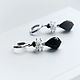 Earrings with black spinel and moonstone. Earrings. Solanda. My Livemaster. Фото №4