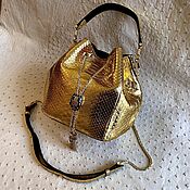 Сумки и аксессуары handmade. Livemaster - original item Mini handbag, made of genuine python leather, in gold color!. Handmade.