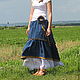 The floor-length skirt linen 'Indigo', Skirts, Tver,  Фото №1