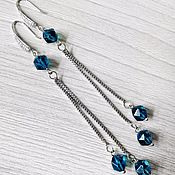 Украшения handmade. Livemaster - original item Long earrings with natural blue quartz. Handmade.