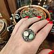 Винтаж: Винтажный серебряный Мексиканский перстень с двумя камнями, Колье винтажные, Москва,  Фото №1