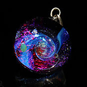 Украшения handmade. Livemaster - original item Pendant ball Purple light. Galaxy space Glass Universe Necklace. Handmade.