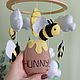 Заказать Мобиль "Пчелы". ToysForNewborns. Ярмарка Мастеров. . Мобили на кроватку Фото №3