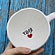 A mug with an inscription inside on the bottom of the painting on the bottom of the cup. Mugs and cups. DASHA LEPIT | Ceramic tableware (dashalepit). My Livemaster. Фото №4