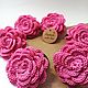 Hair clips and hair bands: Jewelry Elastic band for hair pink roses. Hairpins and elastic bands for hair. Knit for you (Irina). My Livemaster. Фото №6