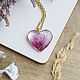 A heart pendant with real pink flowers as a gift to a girl. Pendant. OrlovaResinJewelry. My Livemaster. Фото №4