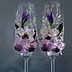Wedding champagne glasses,Wedding toasting flutes,Wedding Orchid,Weddi, Wedding glasses, Moscow,  Фото №1
