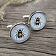 Cufflinks silver plated Bee (large), Cuff Links, Moscow,  Фото №1