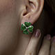 Серьги "Клевер I" Серебро, горячая эмаль. Серьги классические. KLIM.jewelry.art. Интернет-магазин Ярмарка Мастеров.  Фото №2