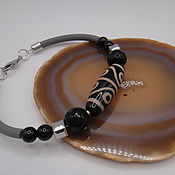 Украшения handmade. Livemaster - original item Bracelet with bead Dzi 8 eyes. Handmade.